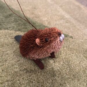 Natural Bristle Beaver Ornament